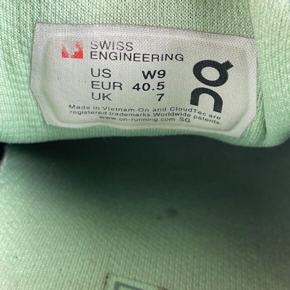 On Cloud Women's Size 9 Spray Sea Green Running Shoes Athletic Sneakers Casual - Picture 9 of 9